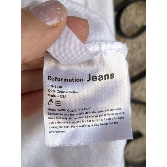 Reformation Long Sleeve Knotted Shirt - Size S/M - White - Picture 7 of 7